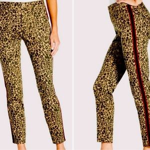 Sanctuary Standard Surplus Leopard Print Jeans, Tuxedo Stripe, Size: 29